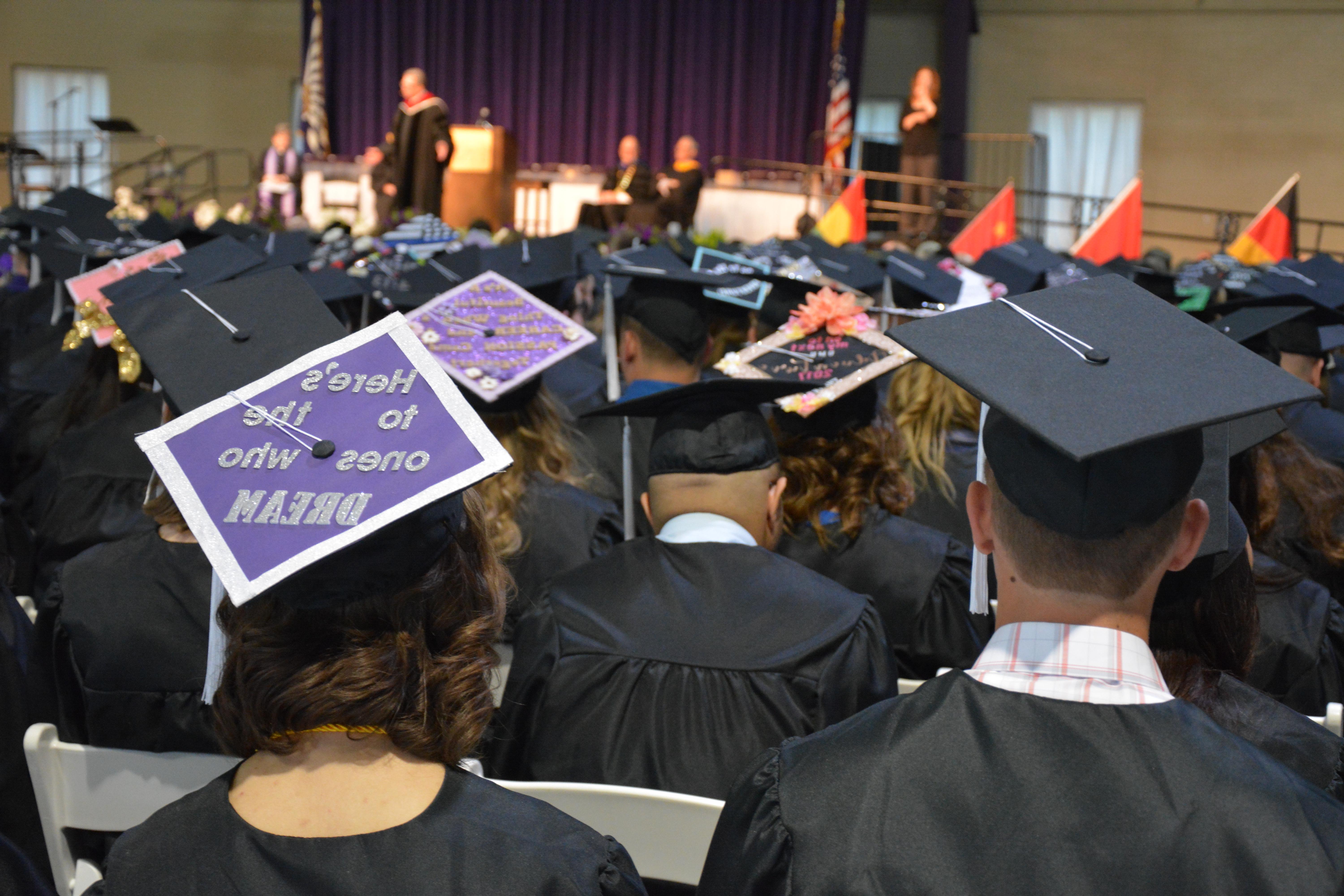 University of Mount Union students in cap and gown at Commencement ceremony 